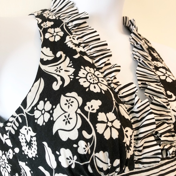 Johnny Martin Summer Halter Dress Size: 3 Black/White - Picture 3 of 11